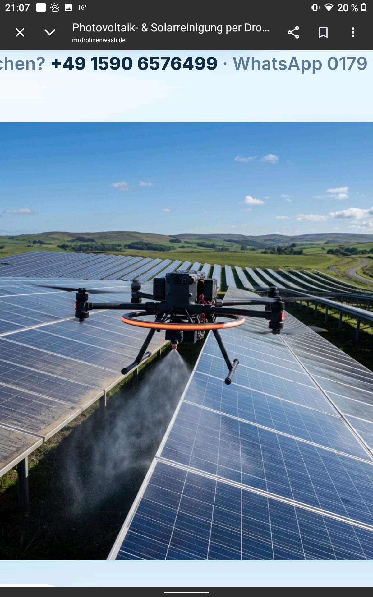 Photovoltaik-Solarpark per Drohne gereinigt